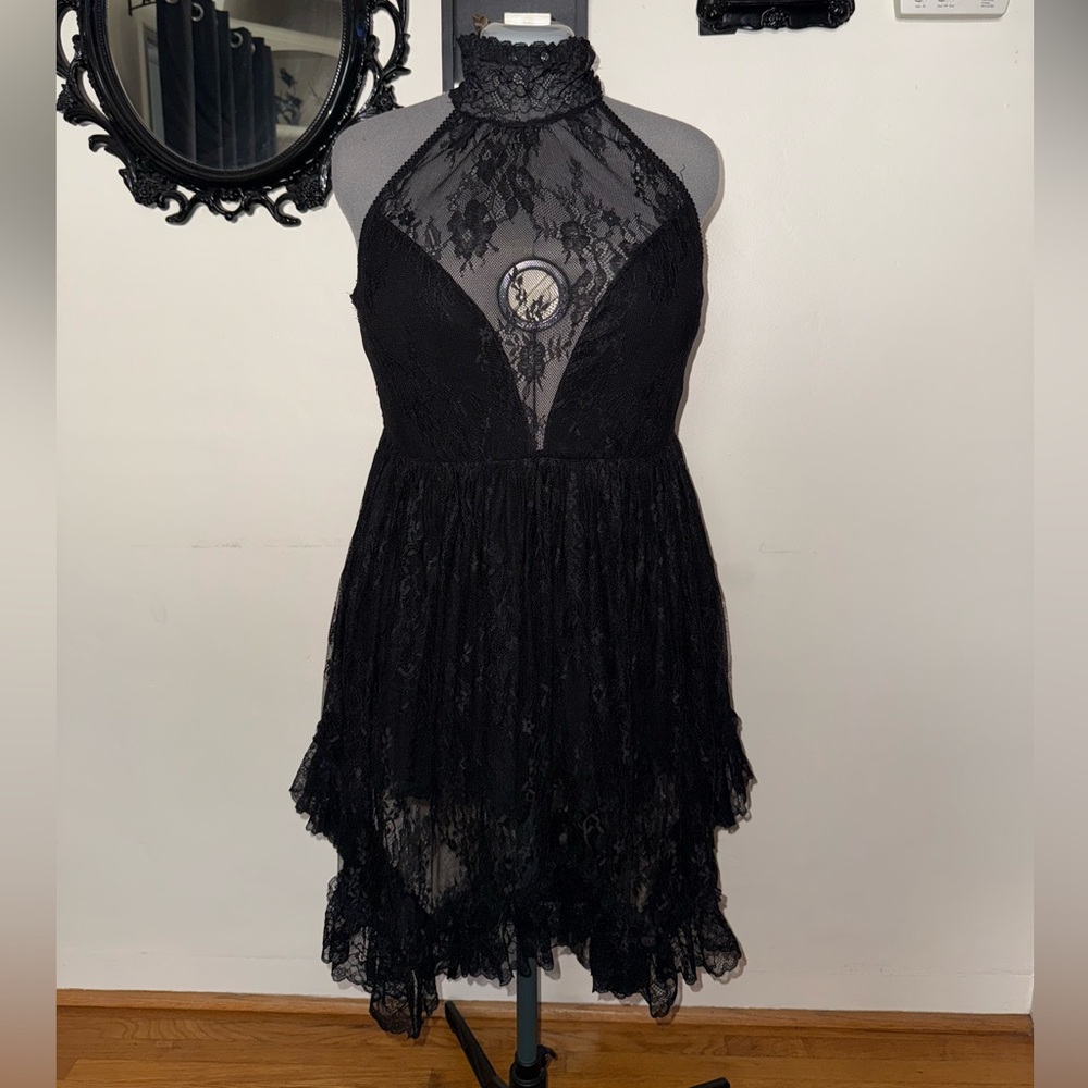 Black High Low Halter Sundress